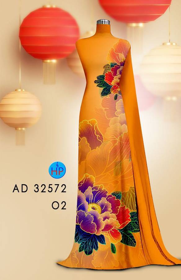 Vải Áo Dài Hoa In 3D AD 32572 9